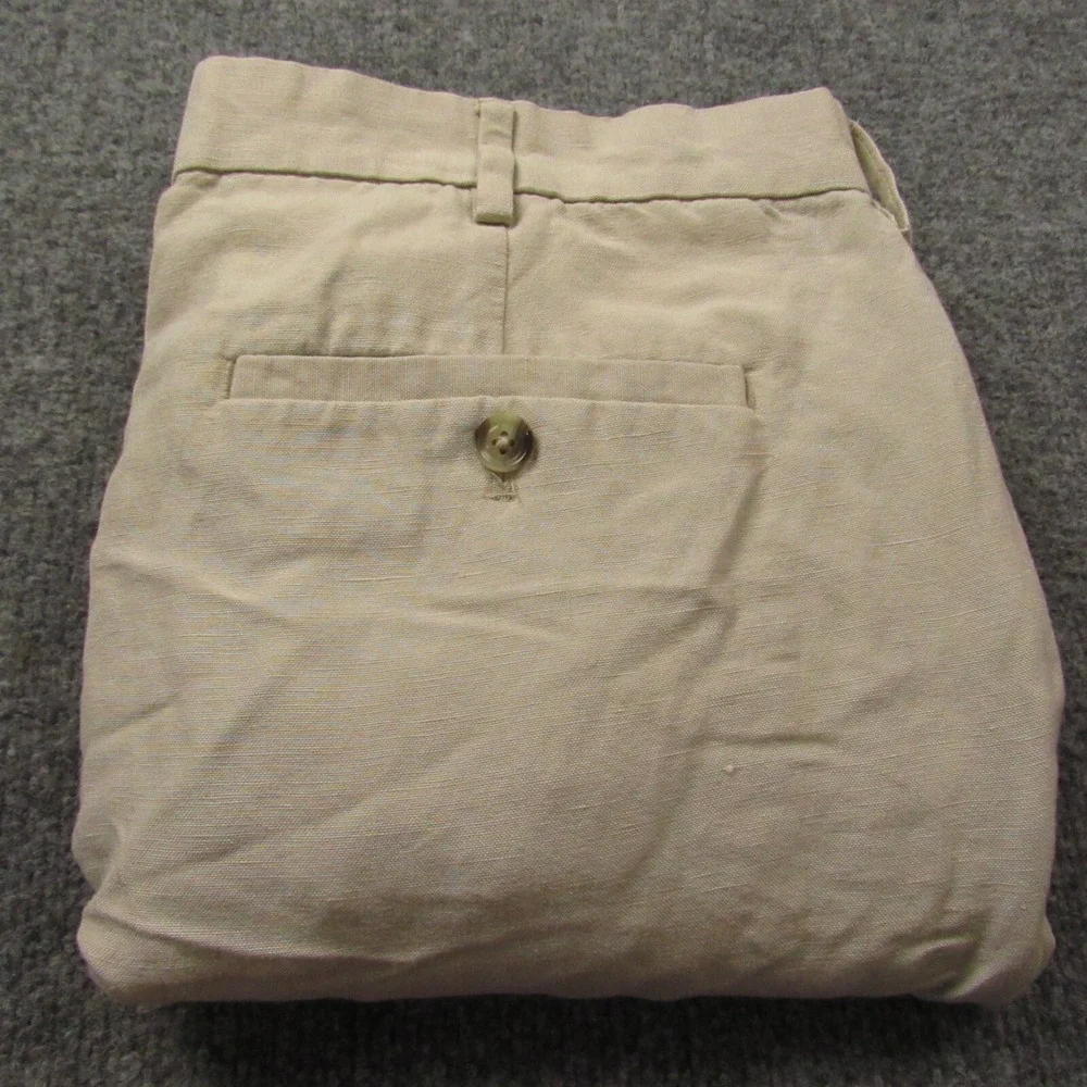 Savane Pants Men 36x32 (29.5) Linen Viscose Blend Straight Fit Flat Pants Summer